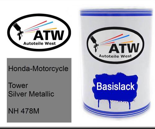 Honda-Motorcycle, Tower Silver Metallic, NH 478M: 500ml Lackdose, von ATW Autoteile West.